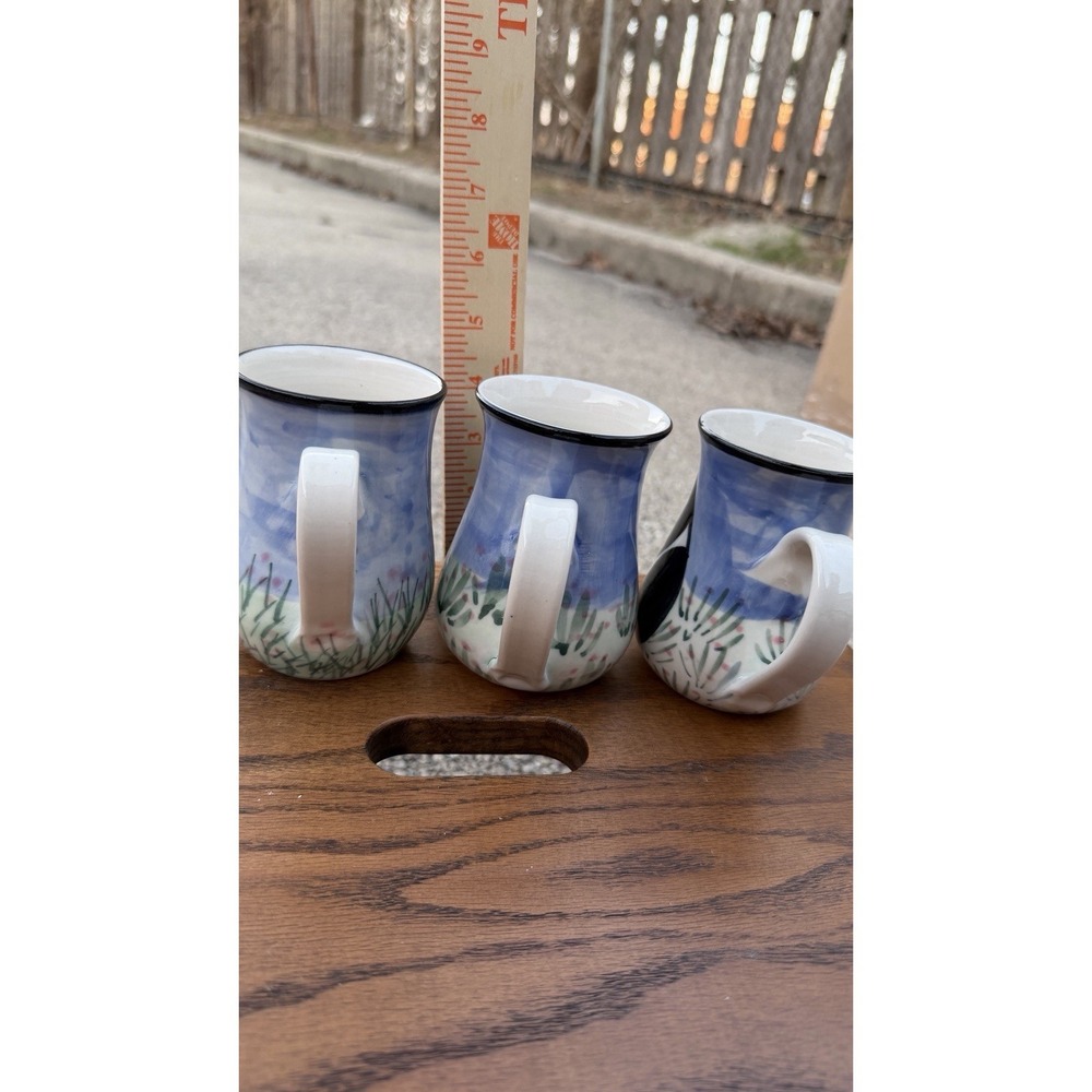 Karen Donleavy Designs Panda Mug Set of 3 Hand Painted Pottery Cups - Picture 15 of 15